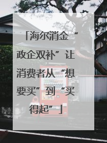 海尔消金“政企双补”让消费者从“想要买”到“买得起”
