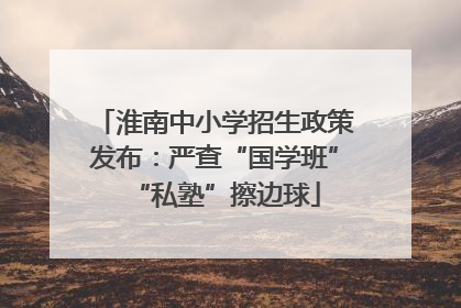 淮南中小学招生政策发布：严查“国学班”“私塾”擦边球