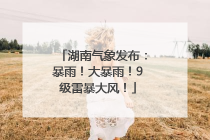 湖南气象发布：暴雨！大暴雨！9级雷暴大风！