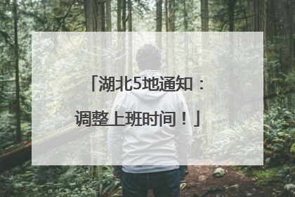 湖北5地通知：调整上班时间！
