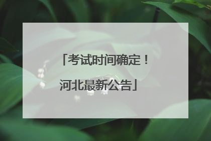 考试时间确定！河北最新公告