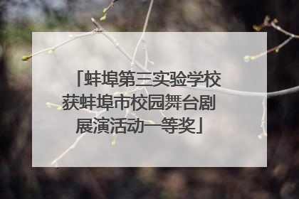 蚌埠第三实验学校获蚌埠市校园舞台剧展演活动一等奖