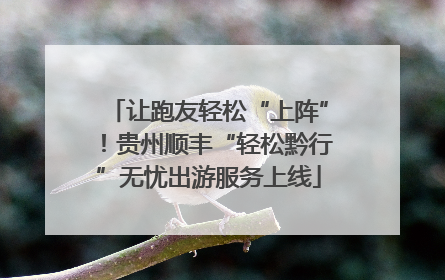 让跑友轻松“上阵”！贵州顺丰“轻松黔行”无忧出游服务上线