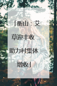 衡山：艾草迎丰收 助力村集体增收