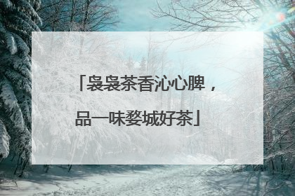 袅袅茶香沁心脾，品一味婺城好茶