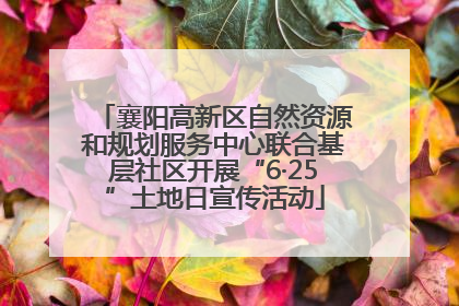 襄阳高新区自然资源和规划服务中心联合基层社区开展“6·25”土地日宣传活动