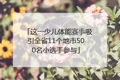 这一少儿体能赛事吸引全省11个地市500名小选手参与