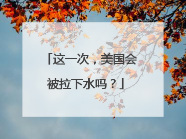 这一次，美国会被拉下水吗？