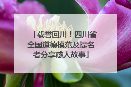 载誉回川！四川省全国道德模范及提名者分享感人故事