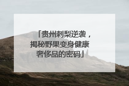 贵州刺梨逆袭，揭秘野果变身健康奢侈品的密码
