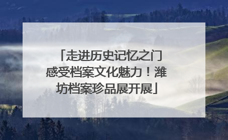 走进历史记忆之门 感受档案文化魅力！潍坊档案珍品展开展