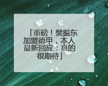重磅！樊振东加盟德甲，本人最新回应：真的很期待