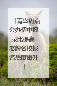 青岛热点公办初中报录比提高 老牌名校报名热度攀升