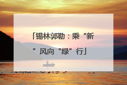 锡林郭勒：乘“新”风向“绿”行