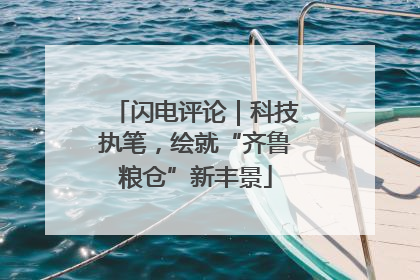 闪电评论｜科技执笔，绘就“齐鲁粮仓”新丰景