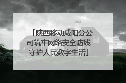 陕西移动咸阳分公司筑牢网络安全防线守护人民数字生活