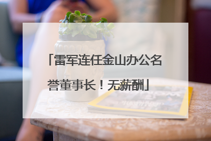 雷军连任金山办公名誉董事长！无薪酬