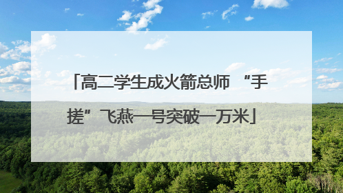 高二学生成火箭总师 “手搓”飞燕一号突破一万米