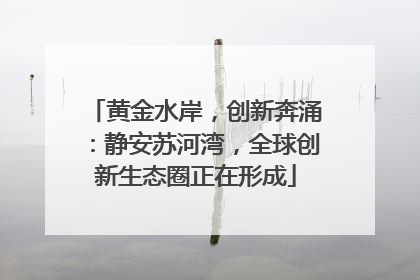 黄金水岸，创新奔涌：静安苏河湾，全球创新生态圈正在形成