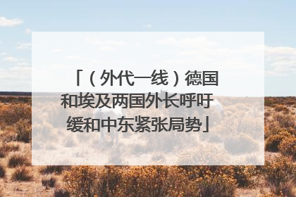（外代一线）德国和埃及两国外长呼吁缓和中东紧张局势