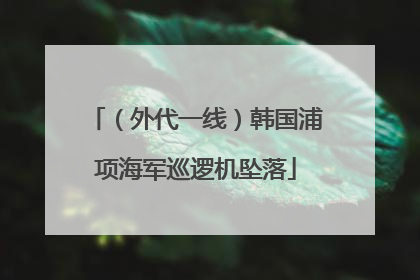 （外代一线）韩国浦项海军巡逻机坠落