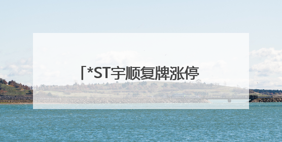 *ST宇顺复牌涨停 ST板块引资金热炒