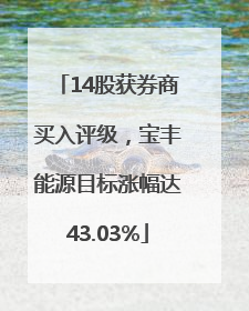 14股获券商买入评级，宝丰能源目标涨幅达43.03%