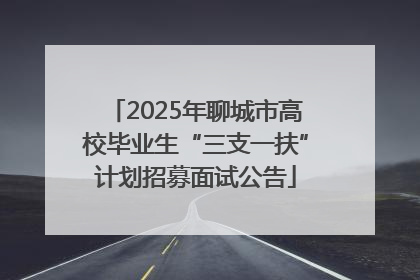 2025年聊城市高校毕业生“三支一扶”计划招募面试公告