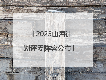 2025山海计划评委阵容公布