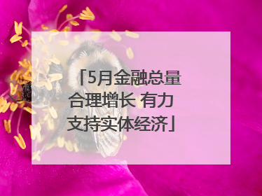 5月金融总量合理增长 有力支持实体经济