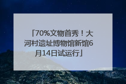 70%文物首秀！大河村遗址博物馆新馆6月14日试运行
