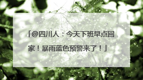 @四川人：今天下班早点回家！暴雨蓝色预警来了！